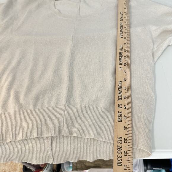 Theory 100% Cashmere Juwan Scoop Neck Sweater Sz L Light Gray Taupe - Picture 10 of 11